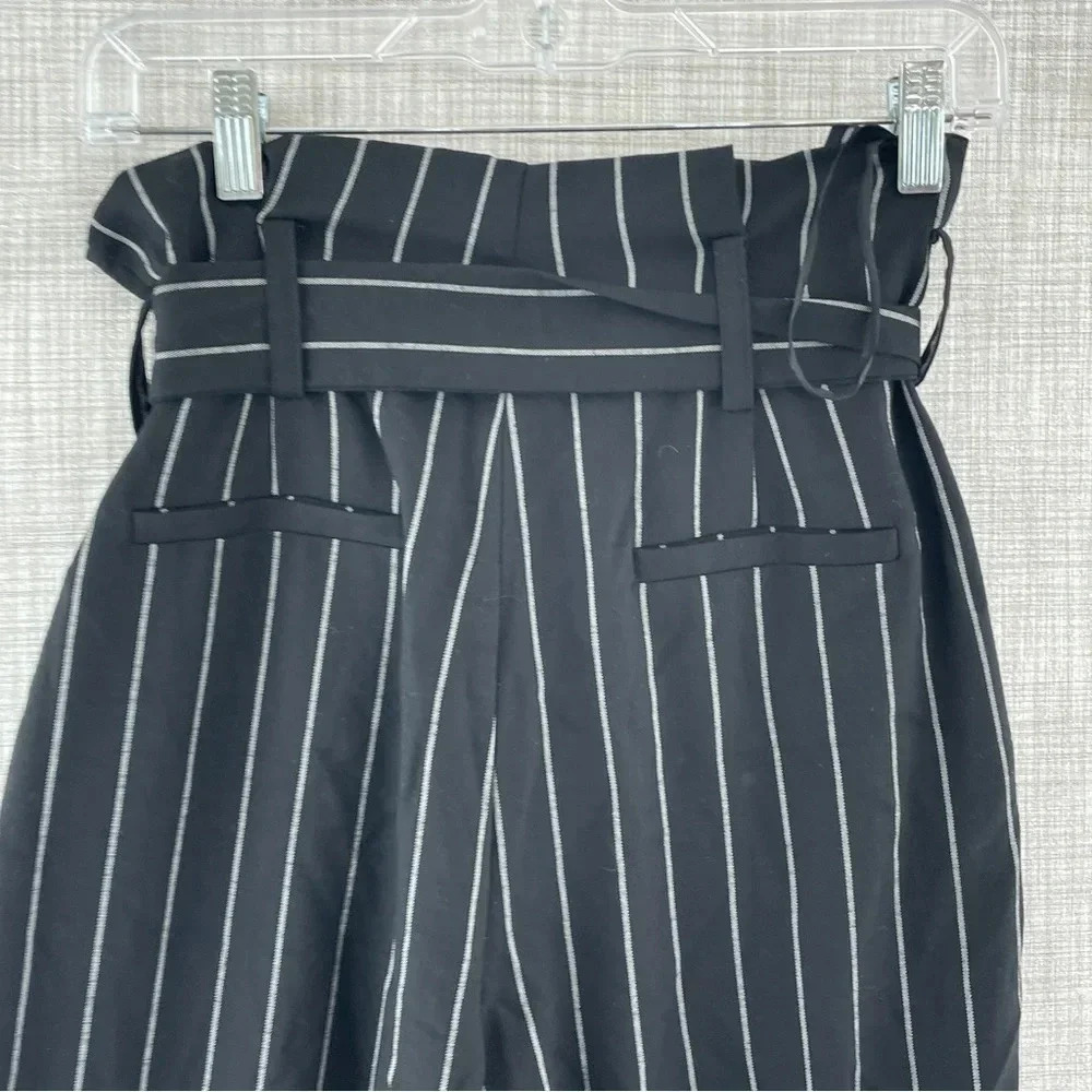 Antonio Melani Adult 2 Paper Bag Pin Stripe Wide Leg Women's Pants 2692 - Picture 4 of 9